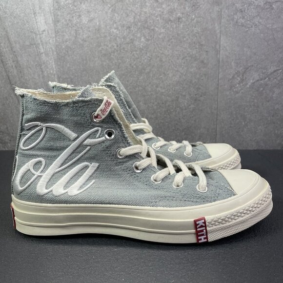 Converse Chuck Taylor All Star High Kith x Coca Cola Denim Size 6.5 Womens - Picture 1 of 8